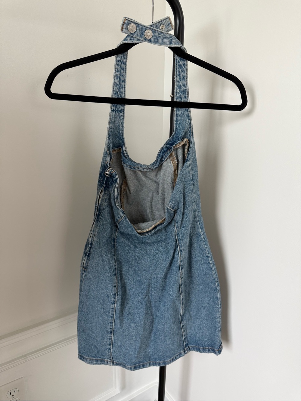 Zara Denim Halter Mini Dress - Picture 2 of 3